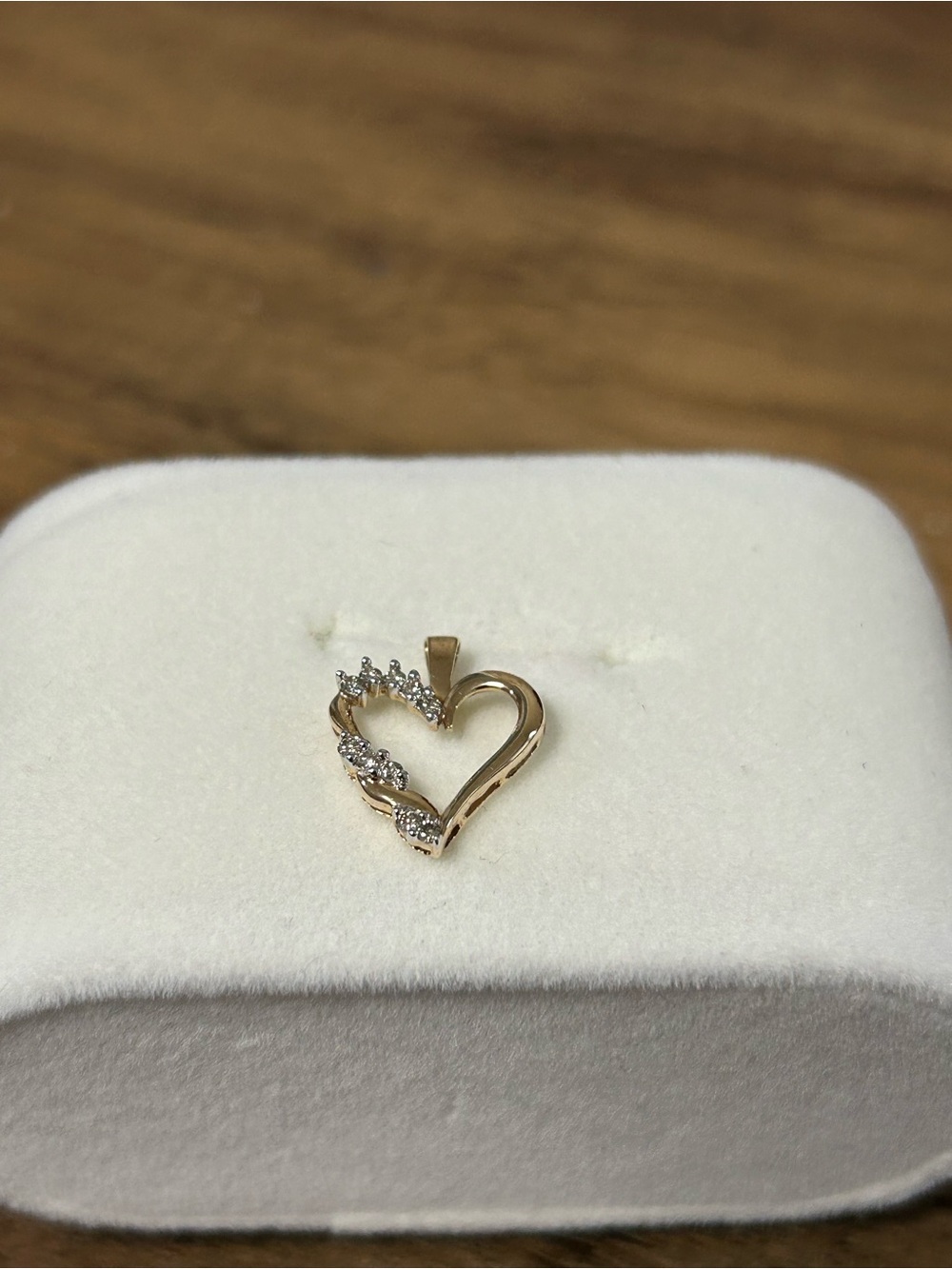 Gold 10k Heart Pendant with Diamonds